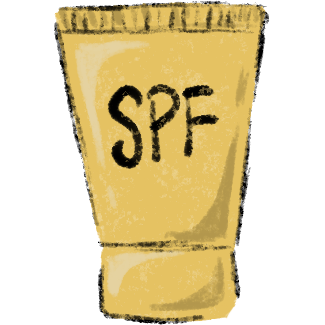 yellow bottle with "SPF" on it